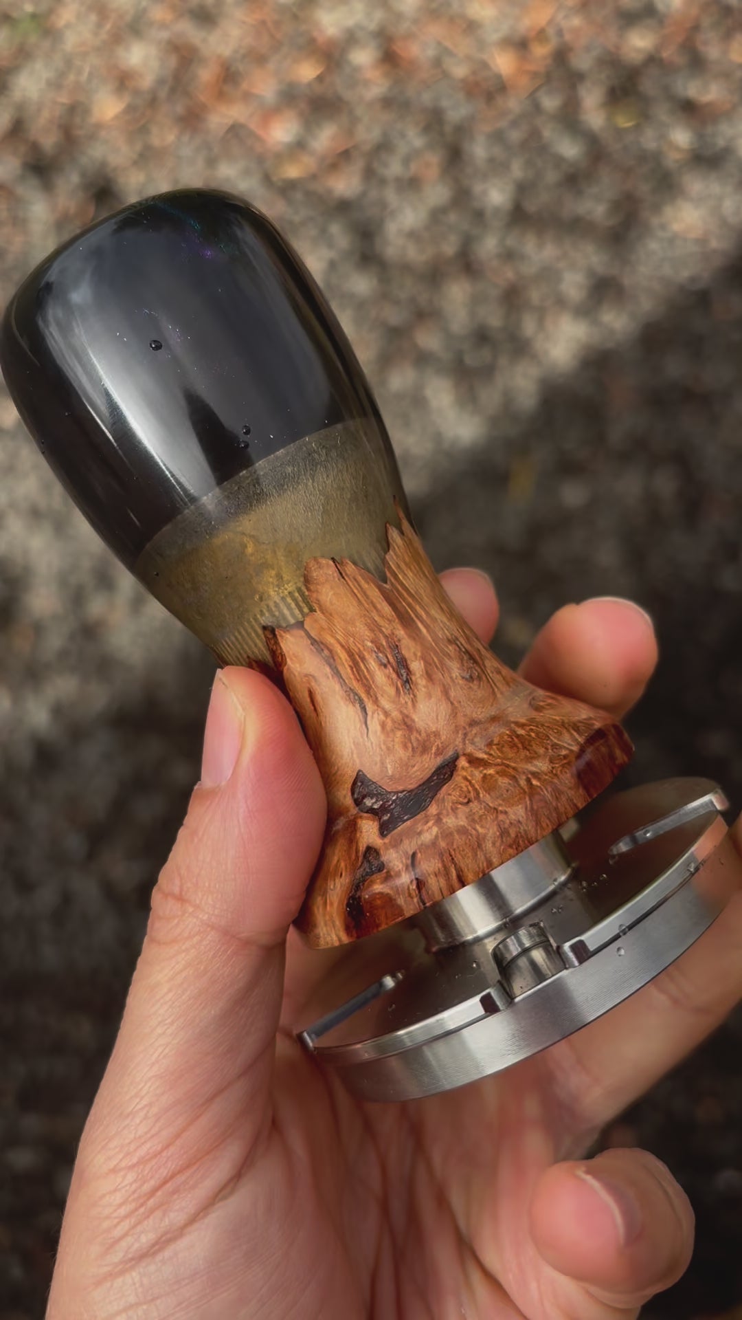 5 Star Pro - Flat - Unique Resin Burl Handle - Dark Purple/Dark Blue/Black