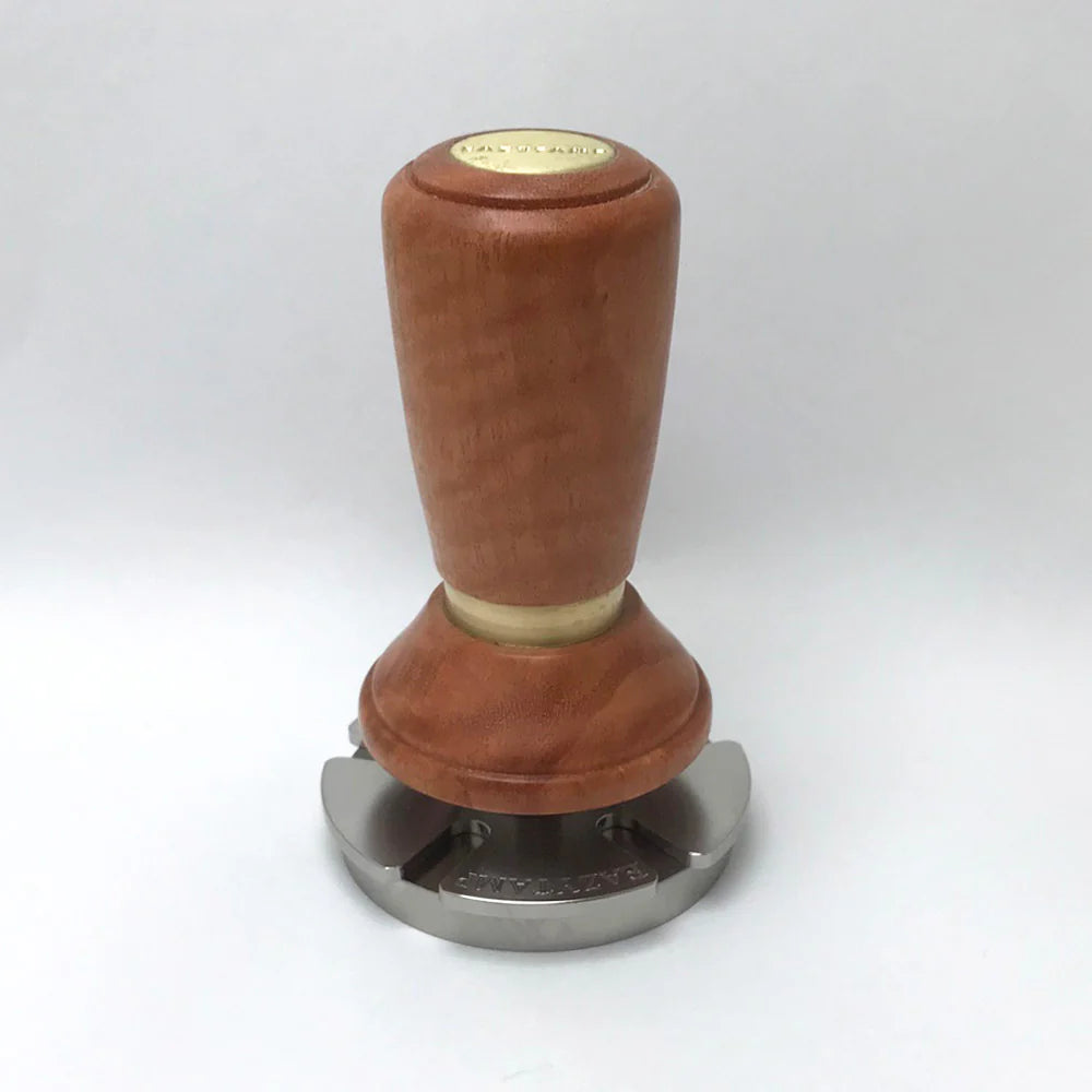 5 Star Pro - Flat - Red Gum Timber - Brass Ring - Coffee Tamper Co