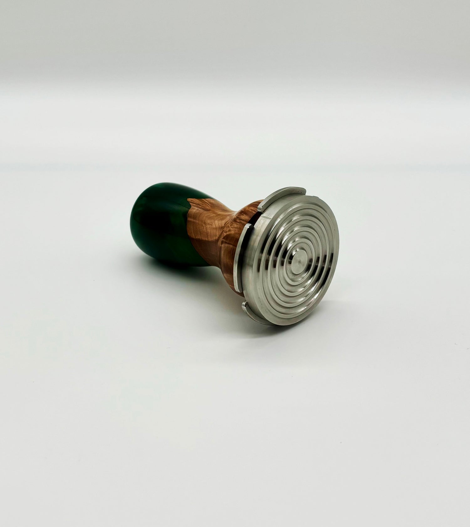 5 Star Pro - Flat - Unique Resin Burl Handle - Green - Coffee Tamper Co
