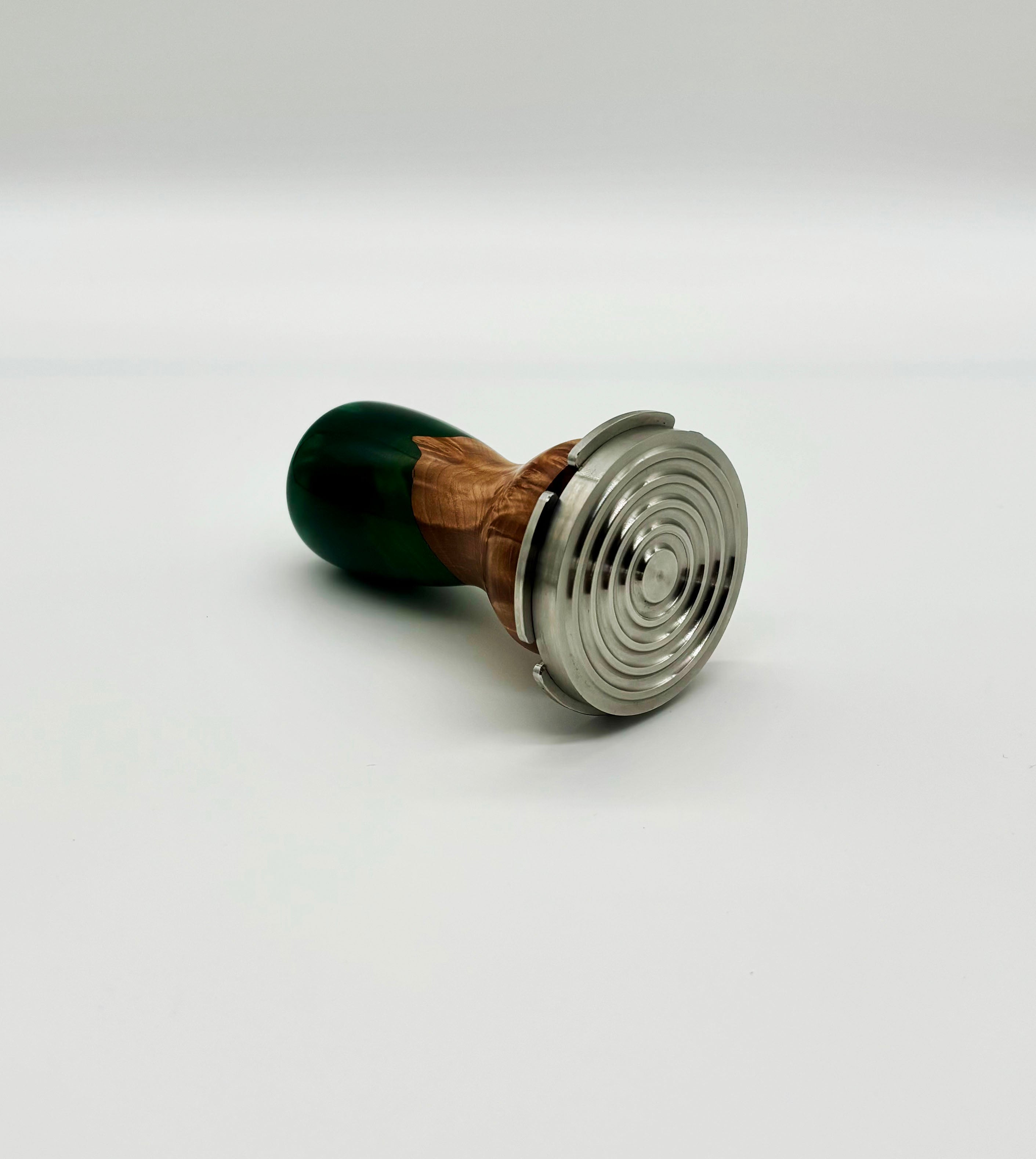 5 Star Pro - Flat - Unique Resin Burl Handle - Green - Coffee Tamper Co