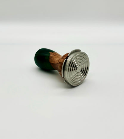 5 Star Pro - Flat - Unique Resin Burl Handle - Green - Coffee Tamper Co