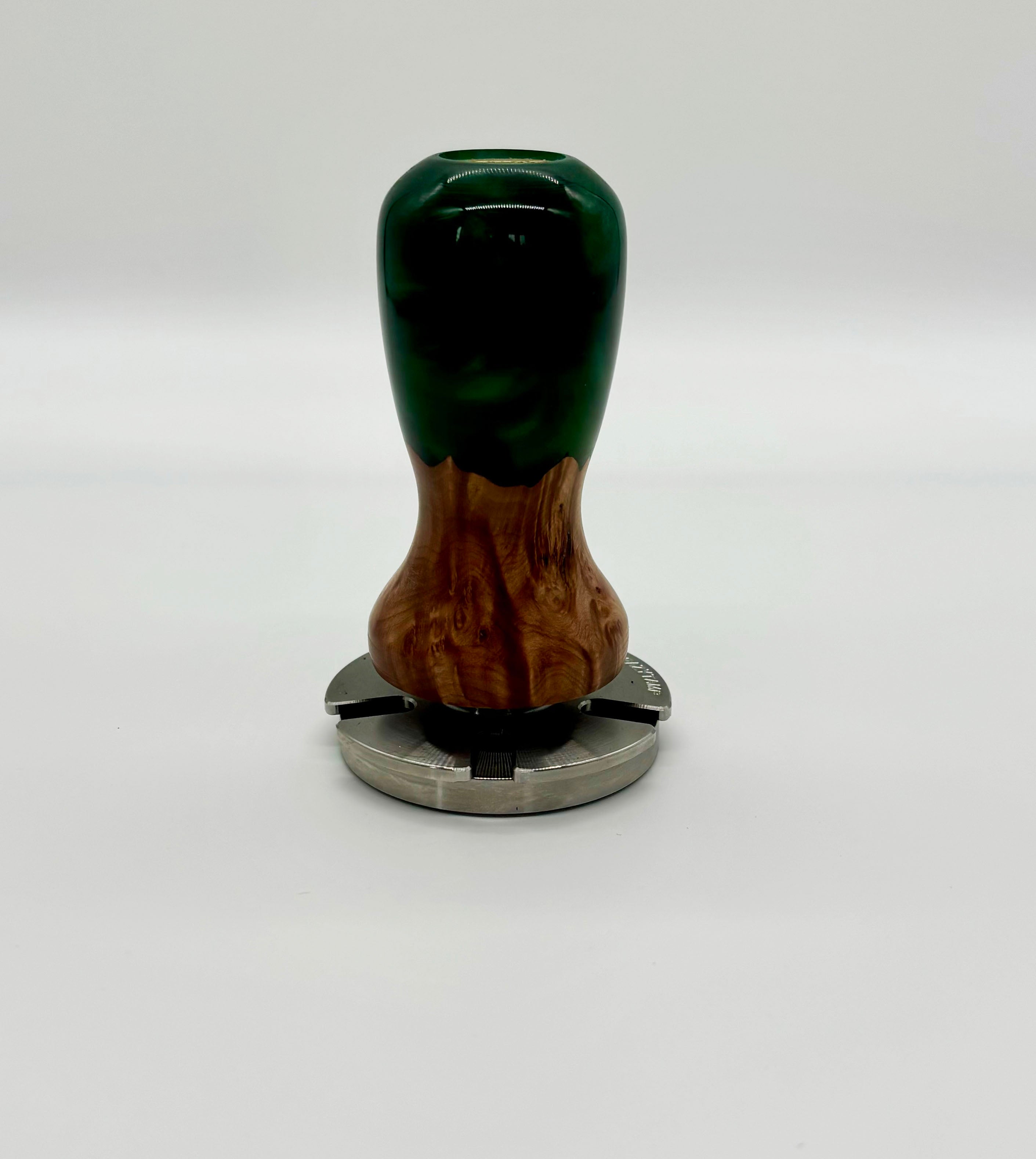 5 Star Pro - Flat - Unique Resin Burl Handle - Green - Coffee Tamper Co
