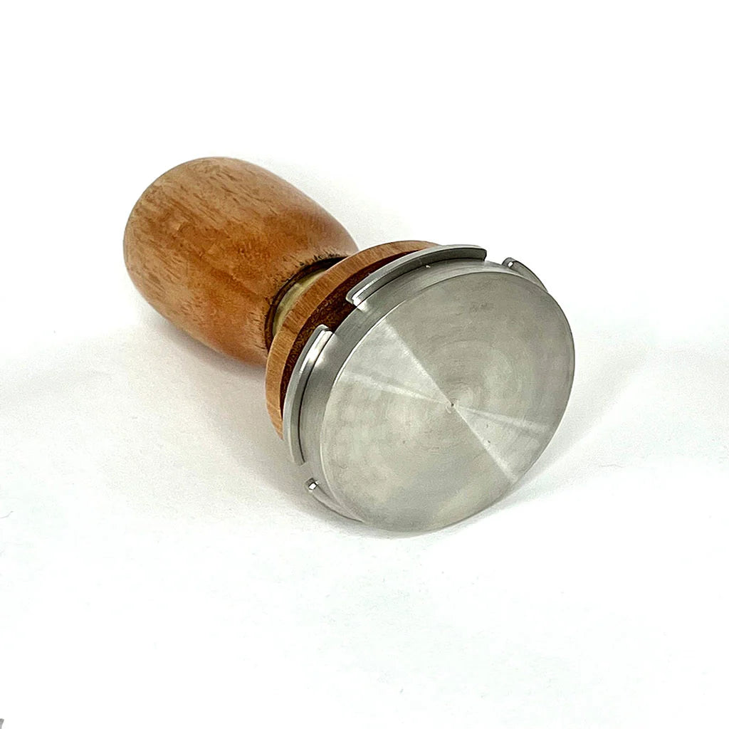 5 Star Pro - Flat - Iron Bark Timber - Brass Ring - Coffee Tamper Co