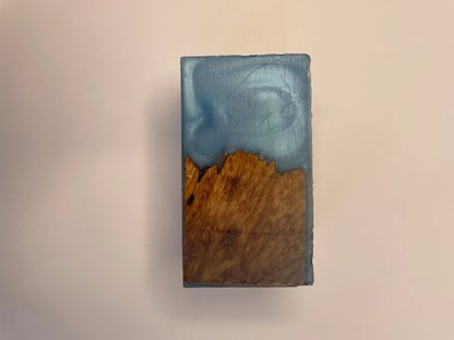 5 Star Pro - Flat - Unique Resin Burl Handle - Ice Blue - Coffee Tamper Co