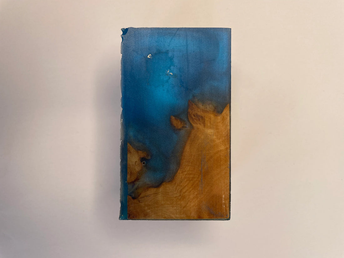 5 Star Pro - Flat - Unique Resin Burl Handle - Blue - Coffee Tamper Co