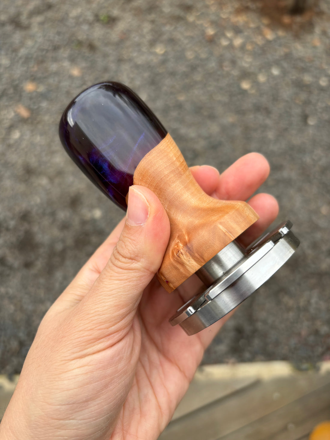 5 Star Pro - Flat - Unique Resin Burl Handle - Purple - Coffee Tamper Co