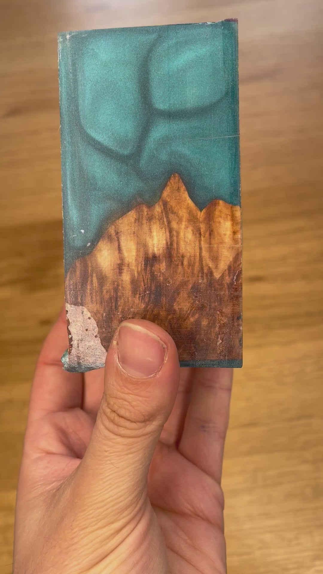 5 Star Pro - Flat - Unique Resin Burl Handle - Turquoise