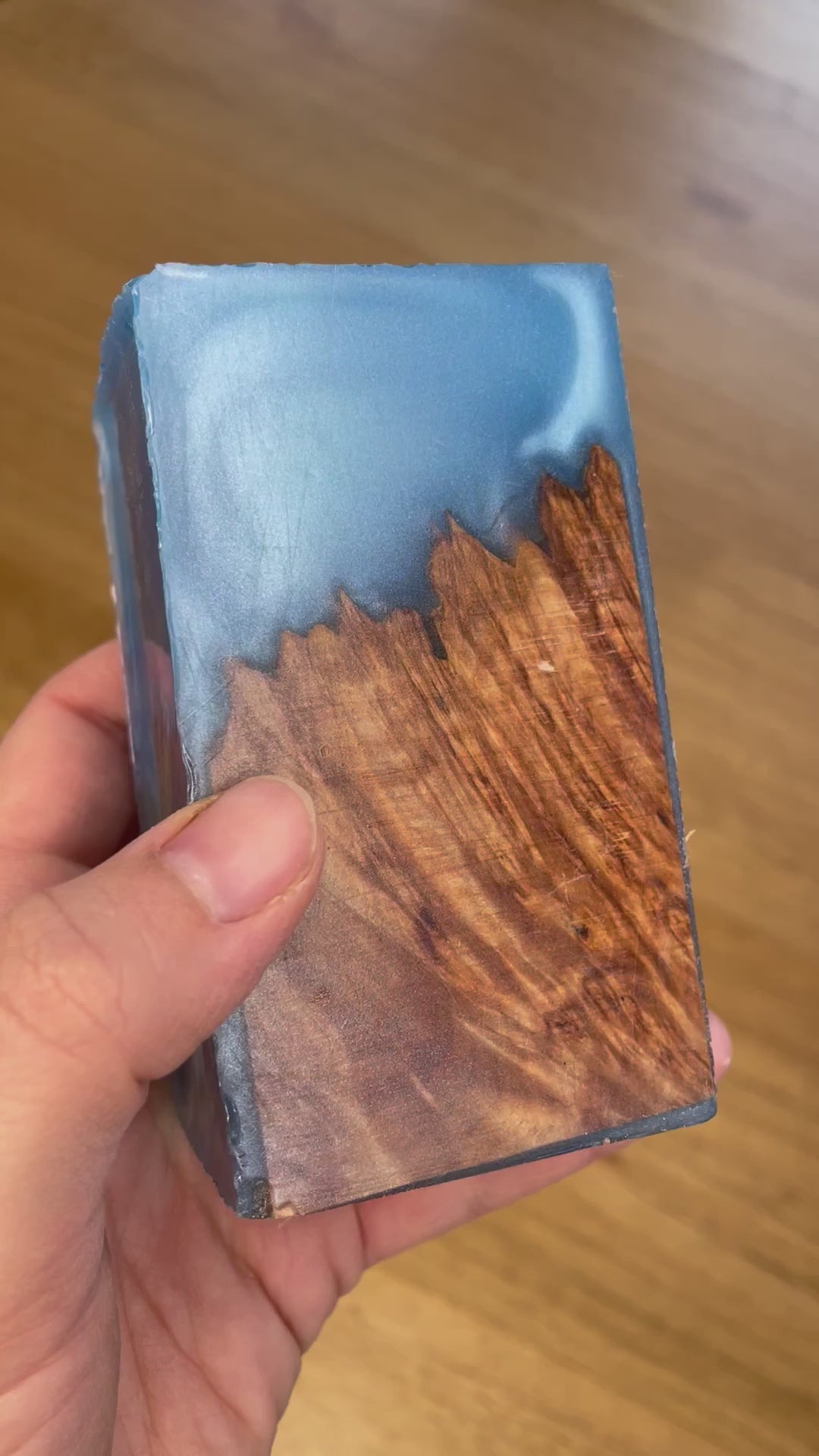 5 Star Pro - Flat - Unique Resin Burl Handle - Ice Blue