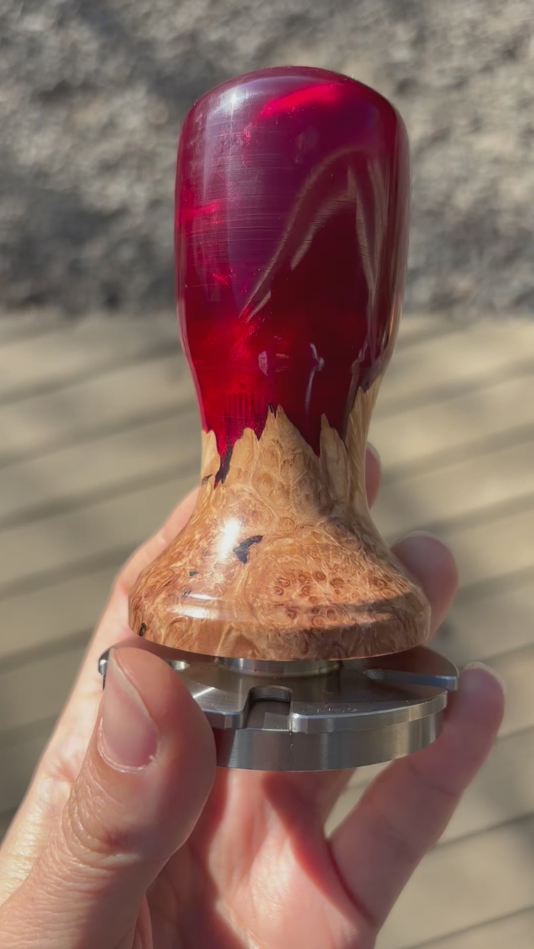 5 Star Pro - Flat - Unique Resin Burl Handle - Red