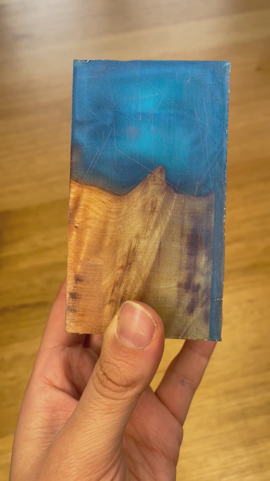 5 Star Pro - Flat - Unique Resin Burl Handle - Blue